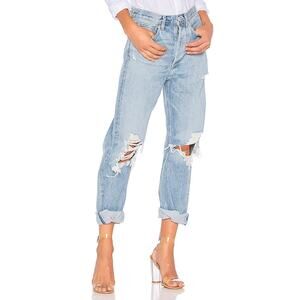 Agolde '90'S' Blue Cotton Mid Rise Loose Fit Size 26
